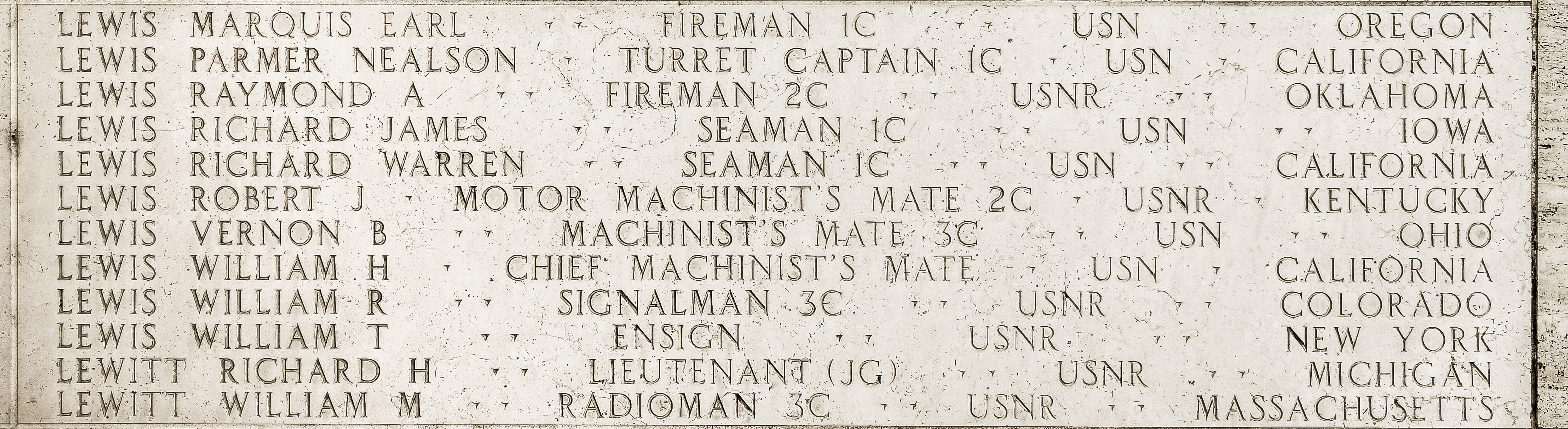 William M. Lewitt, Radioman Third Class